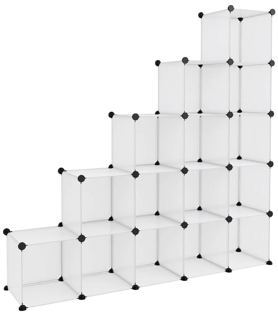 Organizator cub de depozitare, 15 cuburi, transparent, PP 1, Transparent, 155 x 32 x 153.5 cm, 155 x 32 x 153.5 cm