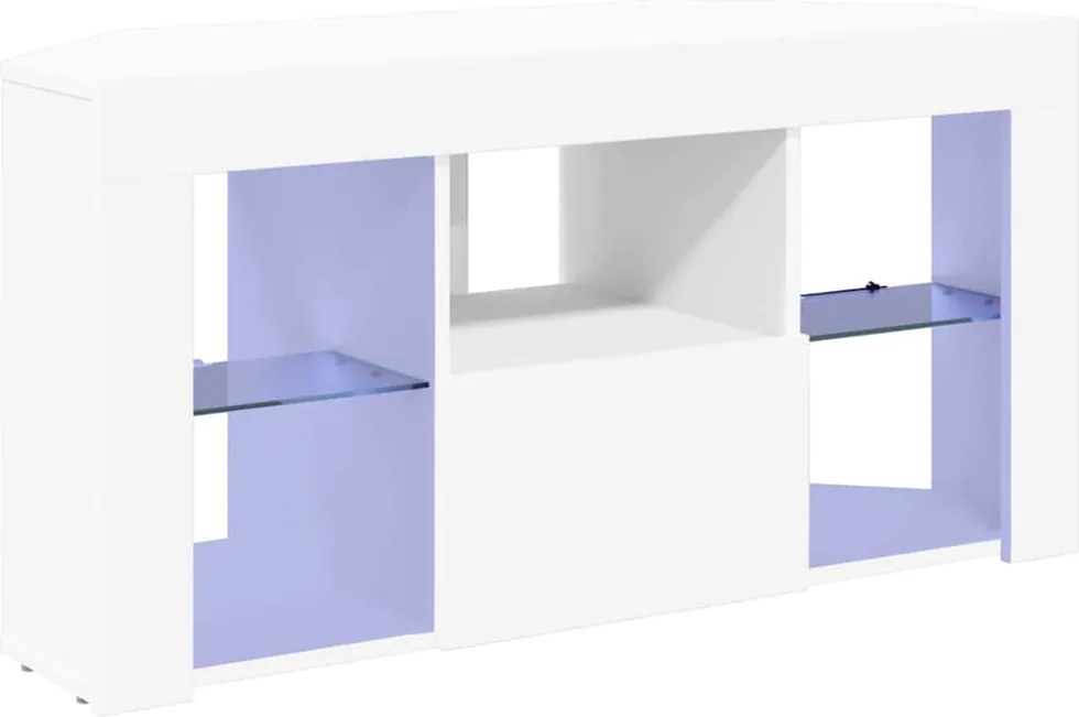vidaXL Șifonier LED pentru TV colțar Pe perete Alb 100 x 40 x 50 cm