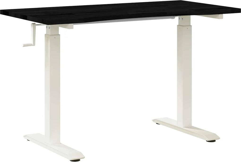 vidaXL Birou Alb și maro închis 120 x 60 cm Lemn de stejar masiv