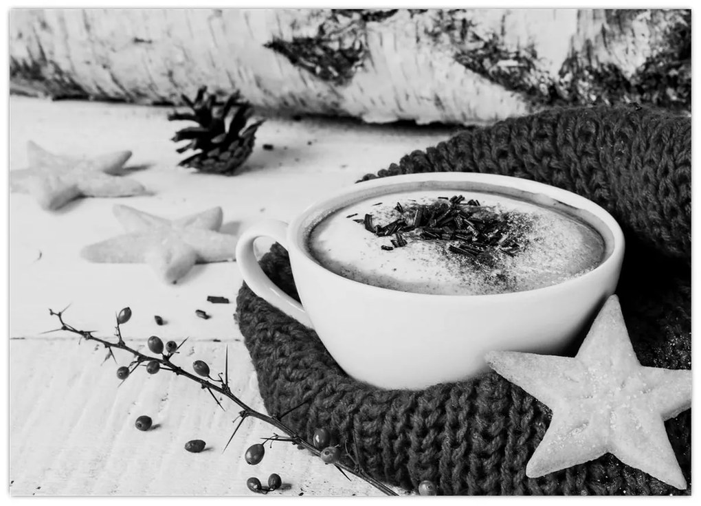 Tablou pe sticlă - Cappuccino de iarnă (70x50 cm)
