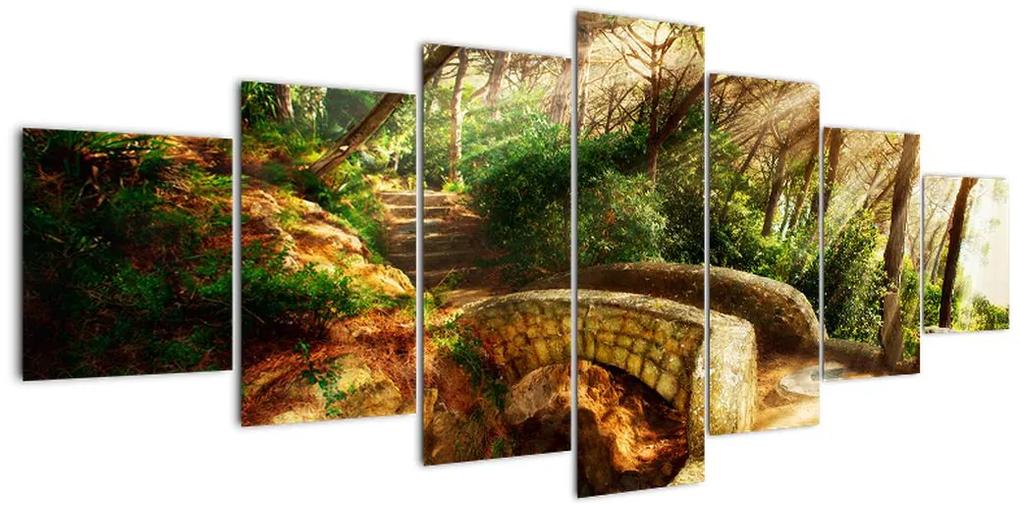 Tablou modern - poteci de pădure (210x100cm)