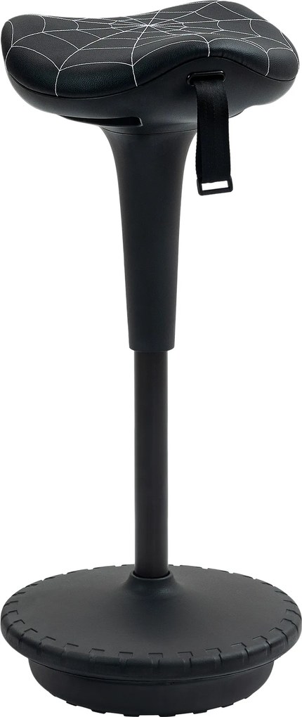 Vinsetto Taburet de birou cu funcție de rotație, taburet ergonomic, reglabil pe înălțime 65,5-83,5 cm, înclinat 120°, Negru | Aosom Romania