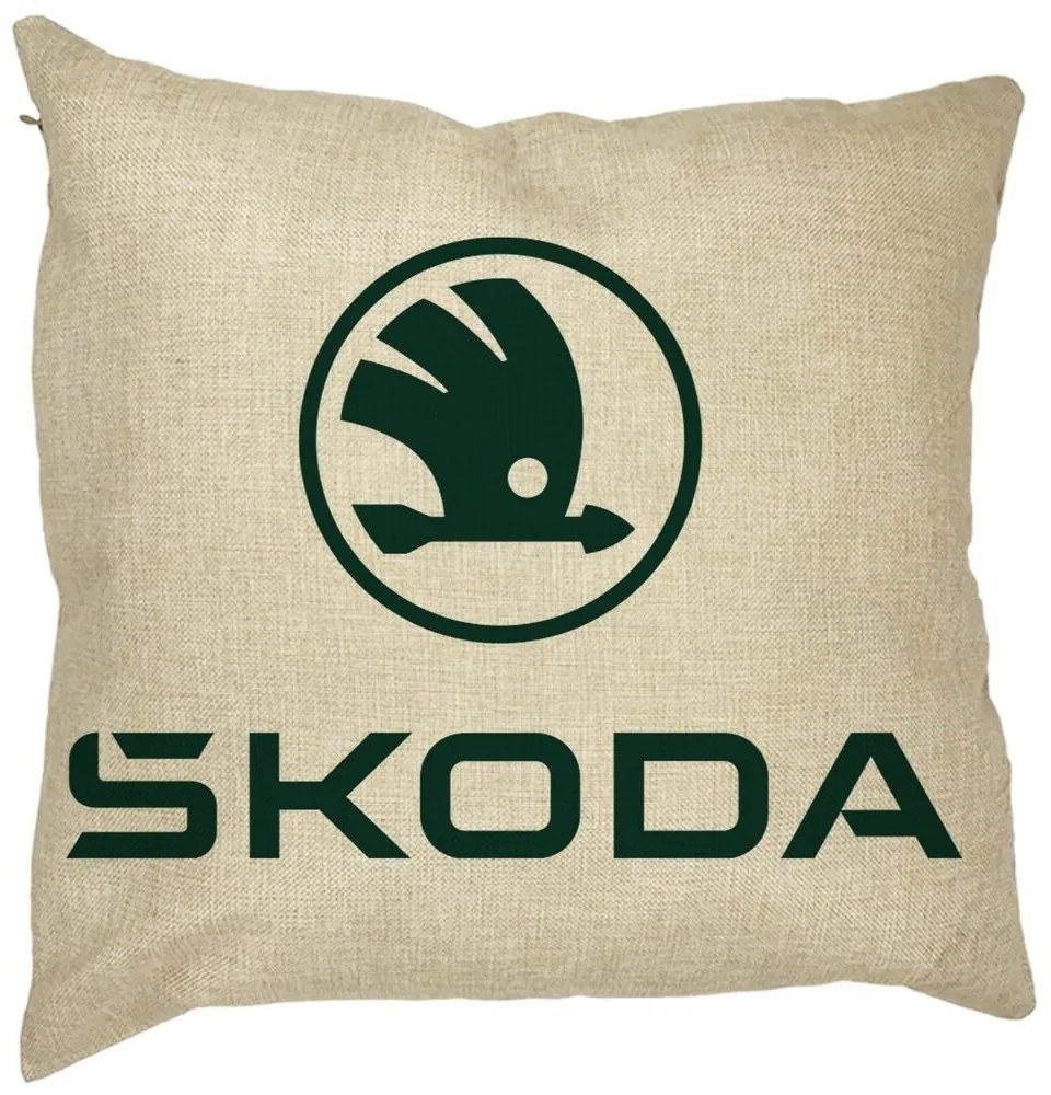 Perna Decorativa Patrata Skoda, 40x40 cm, Husa Detasabila, Burduf