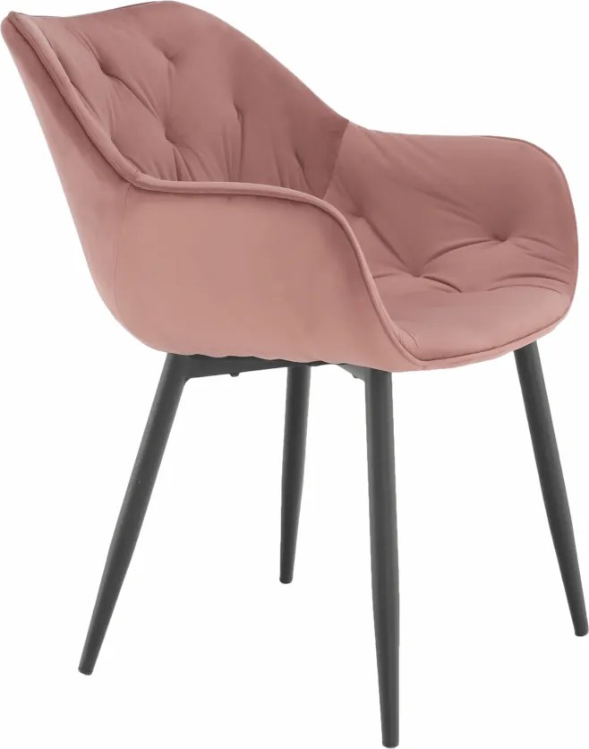 Fotoliu de design, material textil Velvet roz, FEDRIS