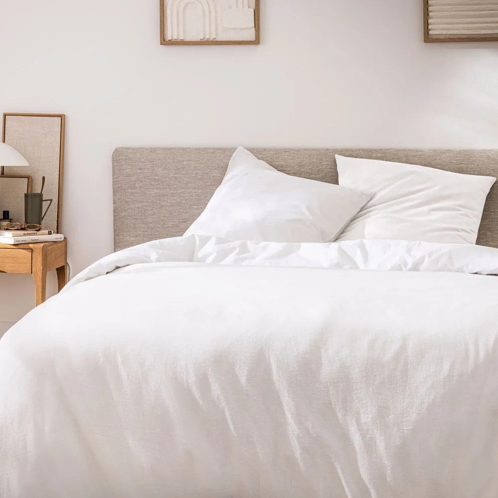 Lenjerie de pat albă din bumbac pentru pat dublu/extinsă cu 3 piese 240x220 cm Meline – douceur d'intérieur