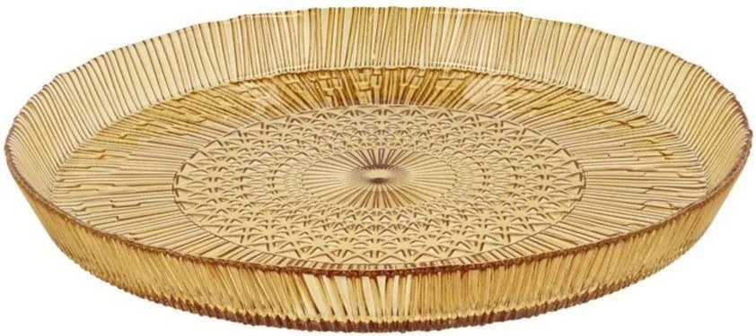 Platou portocaliu din sticlă ø 30 cm Kusintha – Bitz