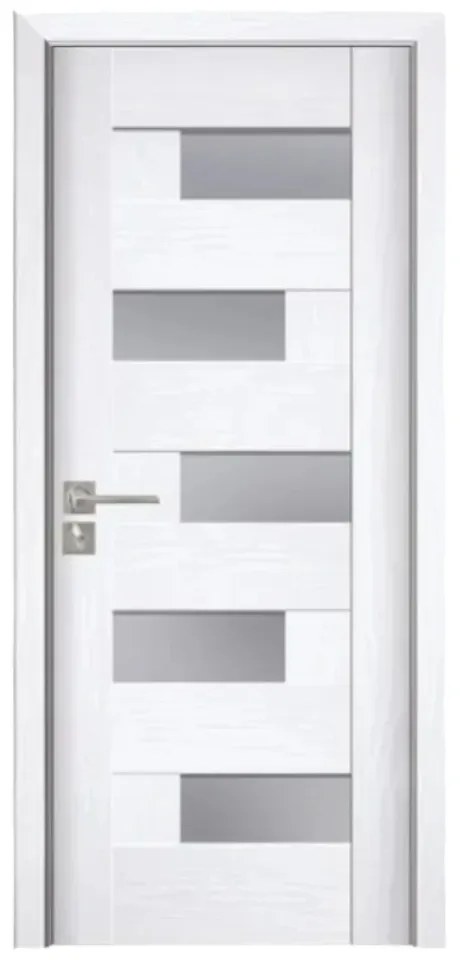 Usa Interior din MDF Novo Doors ND05 LUX PREMIUM, Cadru din Lemn Masiv, KIT COMPLET, Toc Reglabil de 10 CM INCLUS, Plinta pe Ambele Parti (Culoare: