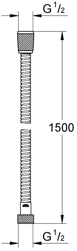 Furtun dus Grohe Relexaflex Metal Long-Life 150 cm, alb