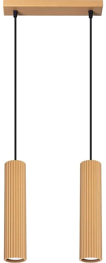 Lustră pe cablu Sollux SL.1555 KARBON 2xGU10/10W/230V auriu
