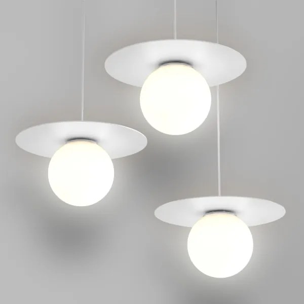 Lustră suspendată pe cablu FLAT 3xE27/15W/230V alb