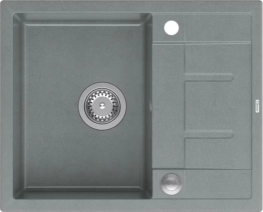 Chiuveta compozit incastrata Quadron Unique Morgan 116 gri - inox 62x50 cm