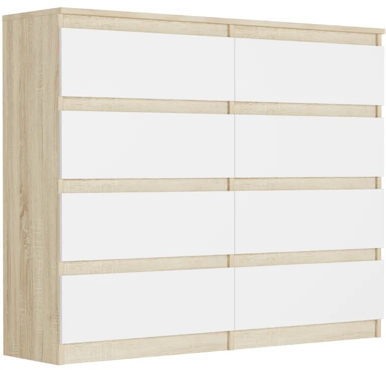 Comoda cu 8 sertare R-120-S8 - diferite variante de culoare antracit mix alb