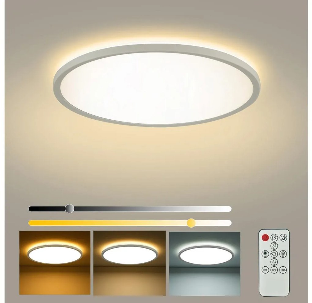 Brilagi - Lampă LED dimabilă ULTRA SLIM, 24W/230V, Ø 42 cm, albă + telecomandă