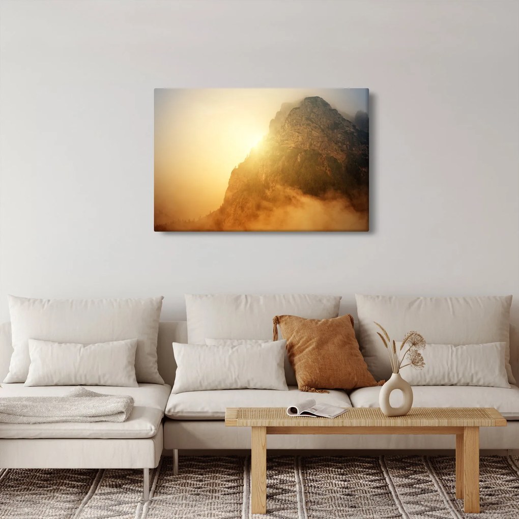Tabloului muntelui în ceață (90x60 cm)