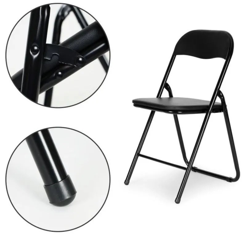 Scaun pliant de cattering negru 4buc
