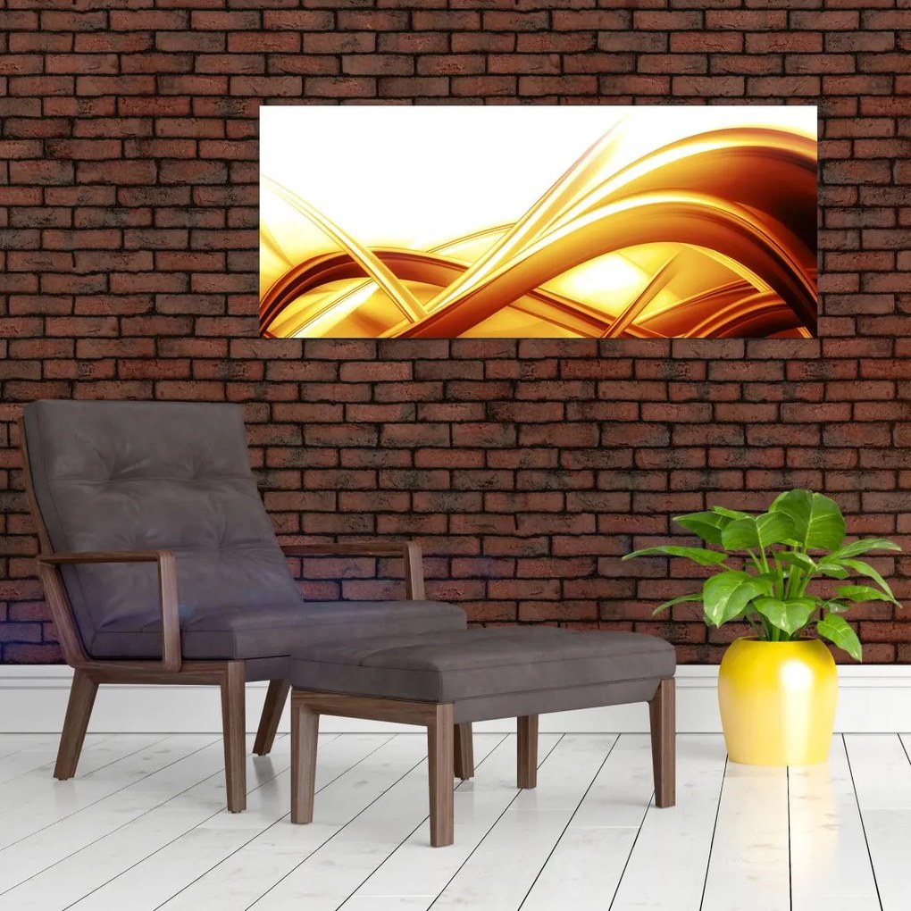 Tablou - Abstrac galben (120x50 cm)