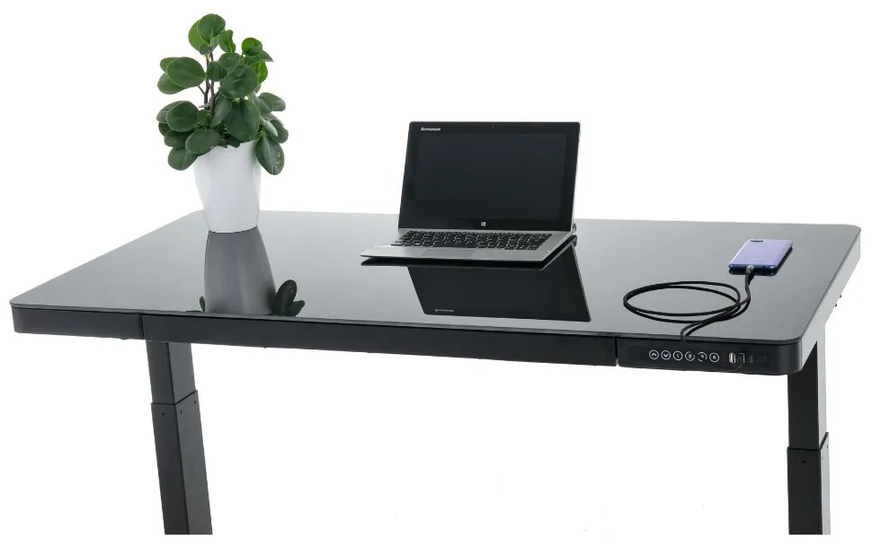 Masa OfficeTech reglabila pe inaltime, 120 x 60 cm, neagra