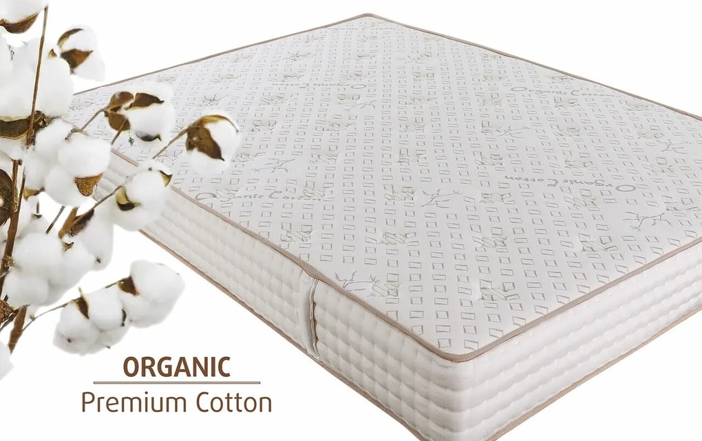 Saltea premium organic cotton pocket memory 7 zone de confort, 140x200 cm