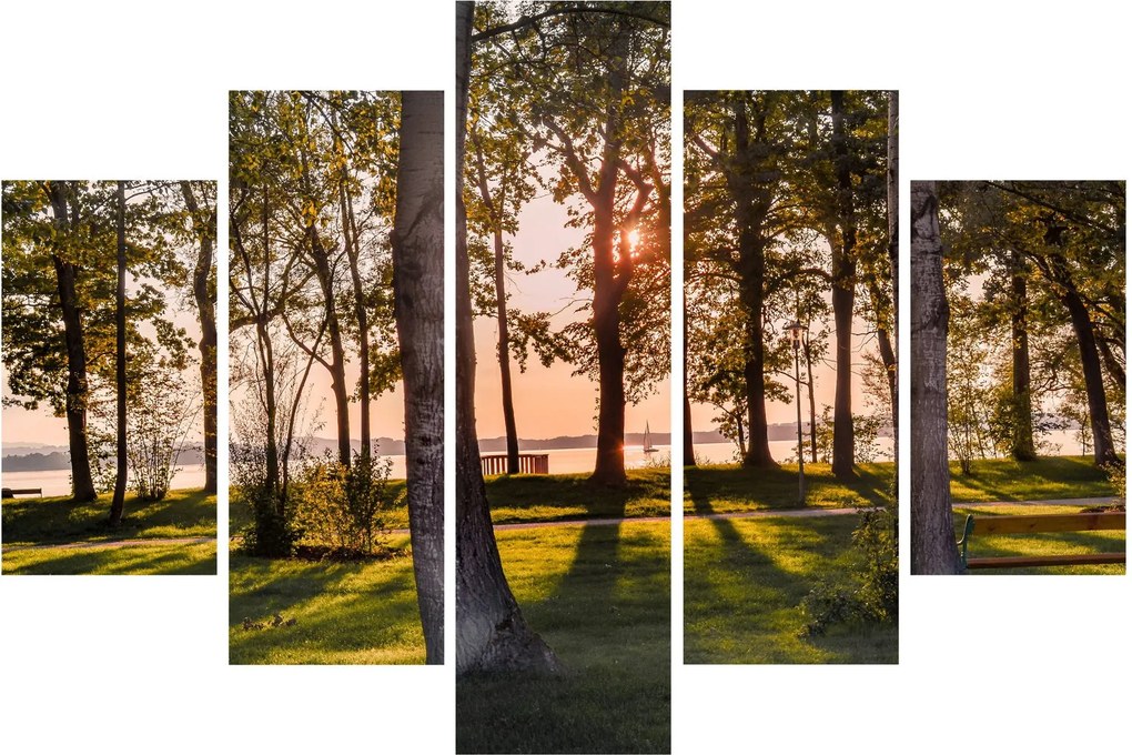 Tablou cu pomi lângă lac (150x105 cm)