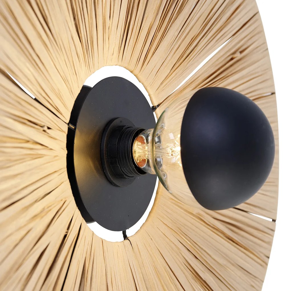 Aplică rustică neagră cu frânghie 45 cm - Leia