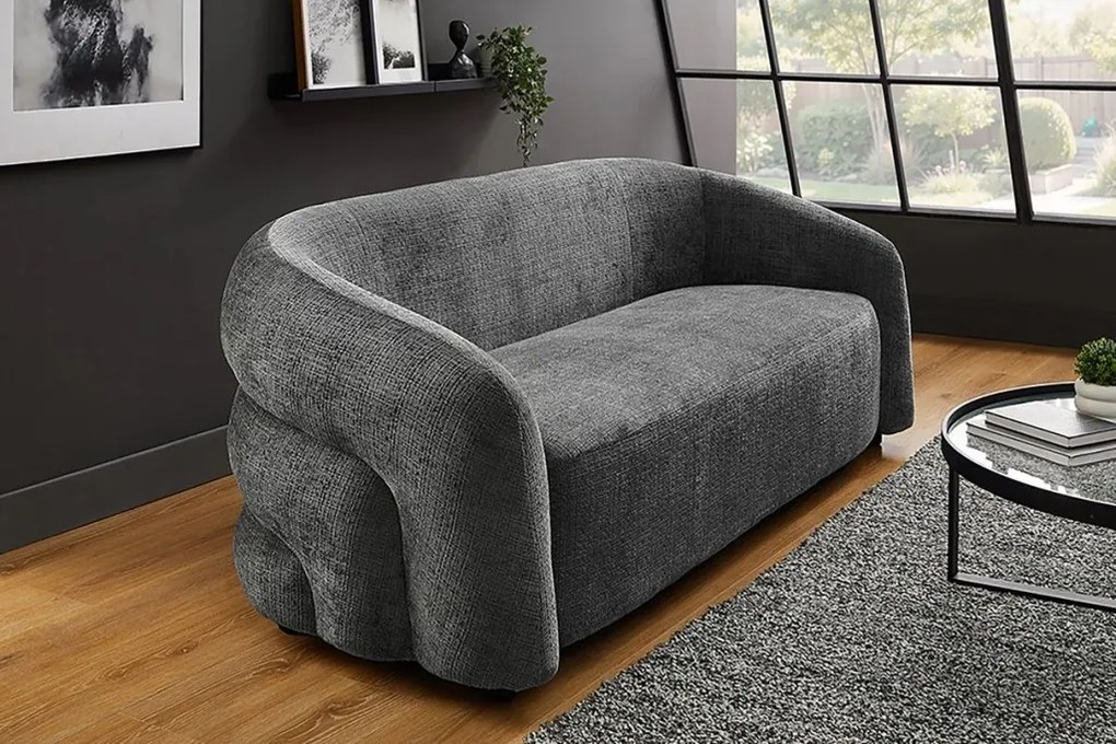 Canapea 3 locuri, Tesatura chenille gri VOQUE 200cm