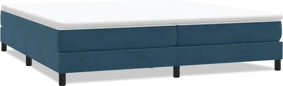 vidaXL Pat cu arcuri fără saltea Albastru închis 200x210 cm catifea