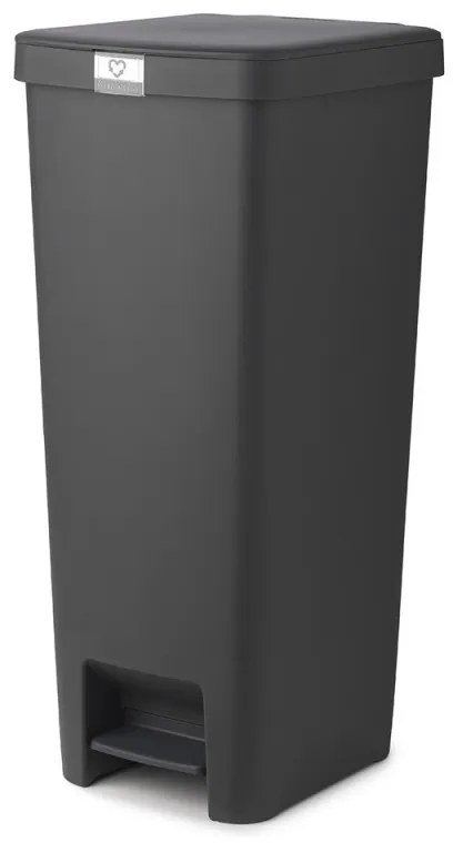 Cos cu pedala Brabantia StepUp 1005557, 40 L, Materiale ecologice, Deschidere mare, Gri închis