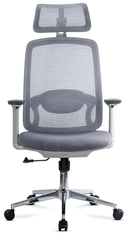 Scaun birou ergonomic gri din mesh respirabil și brațe 3D reglabile OFF 403