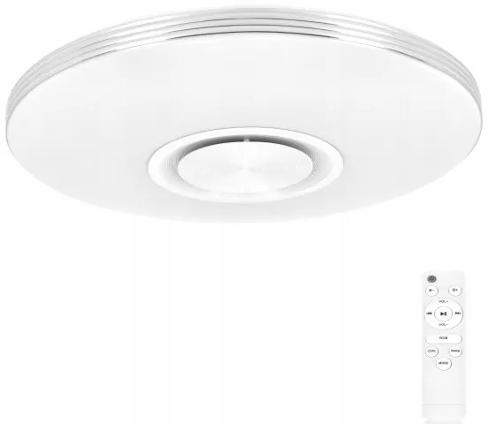 Plafonieră LED RGBW reglabilă cu boxă, LED/60W/230V, albă + telecomandă