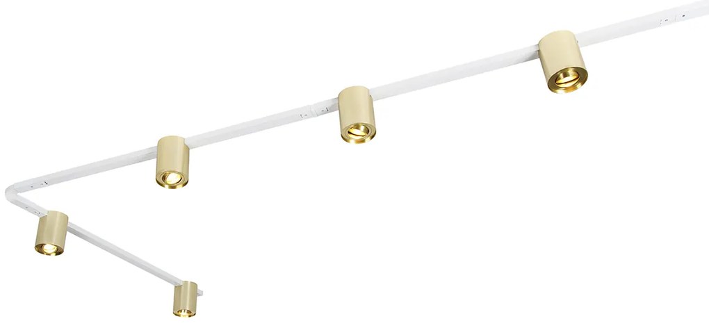 Sistem de șine auriu și alb cu 5 spoturi monofazate - Rondoo Up