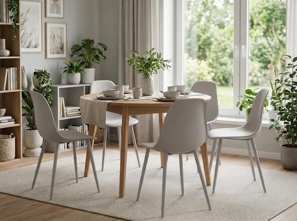 Scaun bucatarie OSAKA plastic, gri deschis