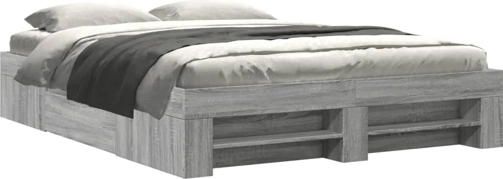 vidaXL Cadru de pat fără saltea Gri Sonoma 160x200cm lemn prelucrat