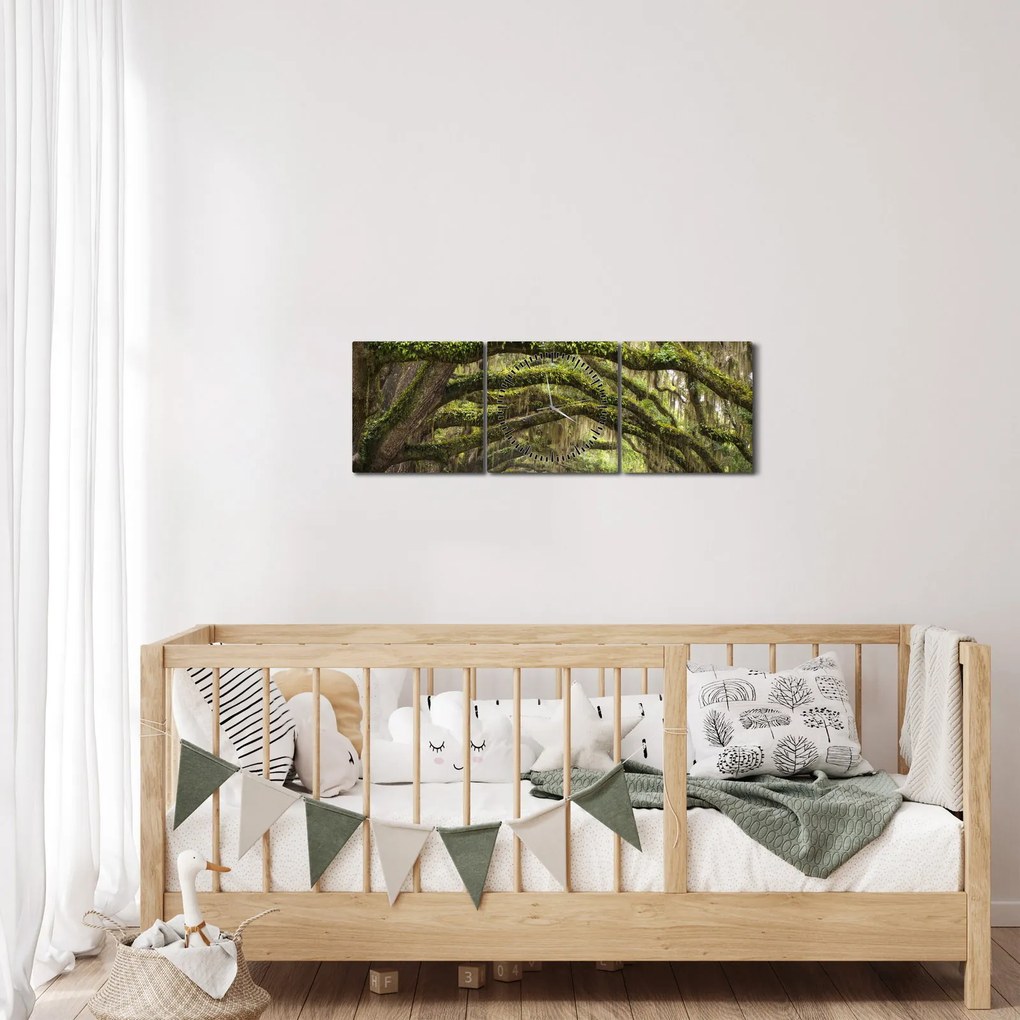 Tablou - Oaks Avenue, Charleston, Carolina de Sud, SUA (cu ceas) (90x30 cm)
