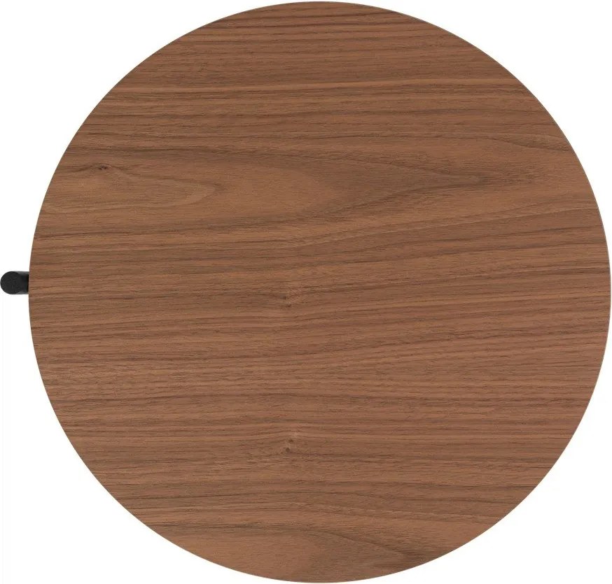 Noptieră neagră/în culoare naturală închisă cu blat cu aspect de lemn de nuc Tu – noo.ma