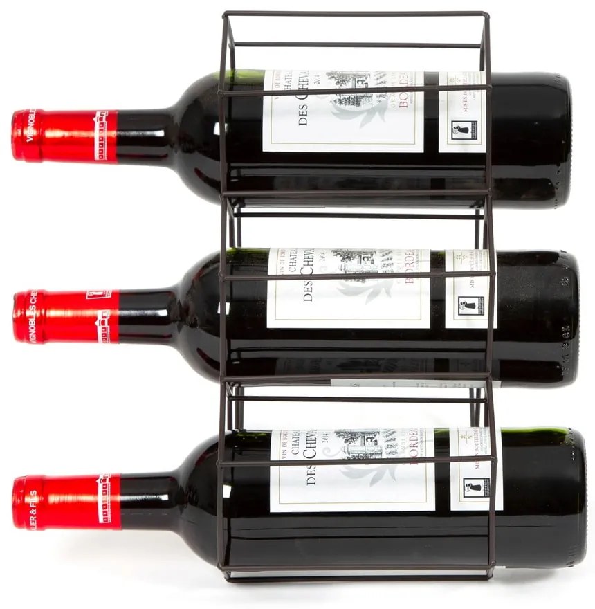 Suport metalic pentru sticle de vin Compactor, negru