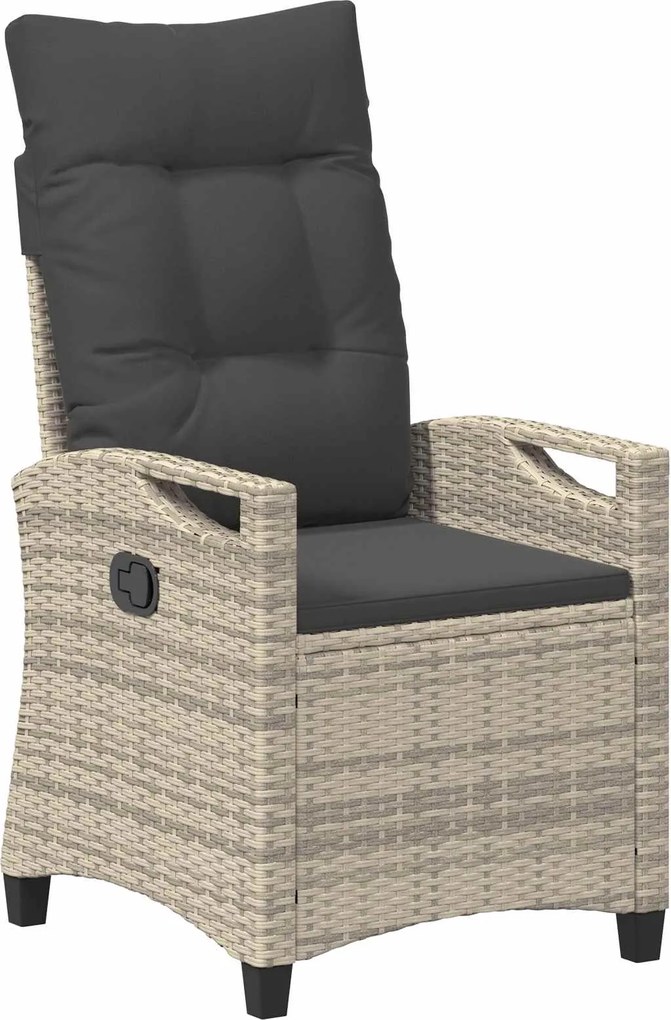 vidaXL Scaun de grădină rabatabil Gri deschis și gri închis poliratan