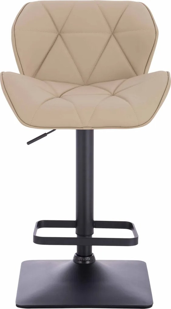 HR111KW Scaun Crem Piele Ecologica Premium Soft cu Bază Neagră