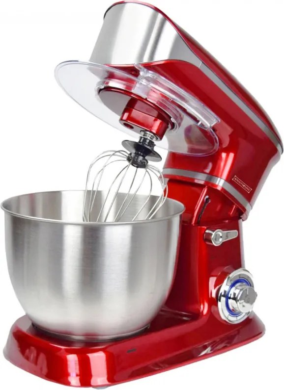 Second hand: Mixer planetar Royalty Line RL-PKM1900.7, 1900W, Cupa inox 6.5 L, 6 viteze + Pulse, Accesorii, Rosu