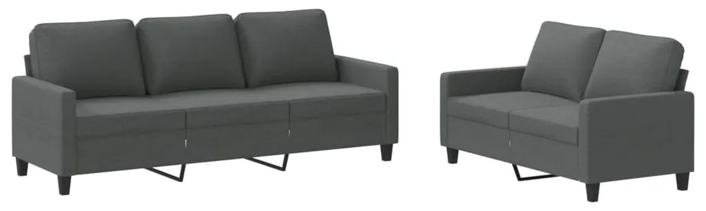 3201461 vidaXL Set de canapele cu perne, 2 piese, gri închis, textil