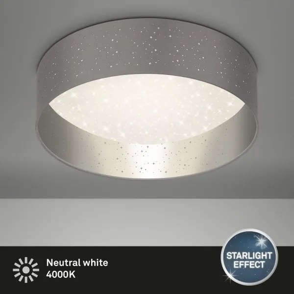 Plafonieră LED Briloner 3882-014 MAILA STARRY LED/18W/230V gri/argintiu