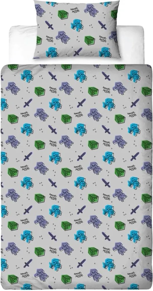 Lenjerie de pat pentru copii MINECRAFT MOOD colorata Dimensiune lenjerie de pat: 70 x 80 cm | 140 x 200 cm