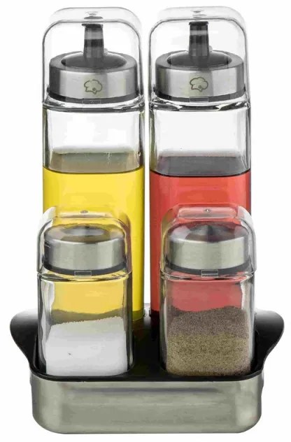 Luigi Ferrero Rome FR-7904R, 270 ml, 5 bucăți, Sticlă, Oțel inoxidabil, Transparent/inox