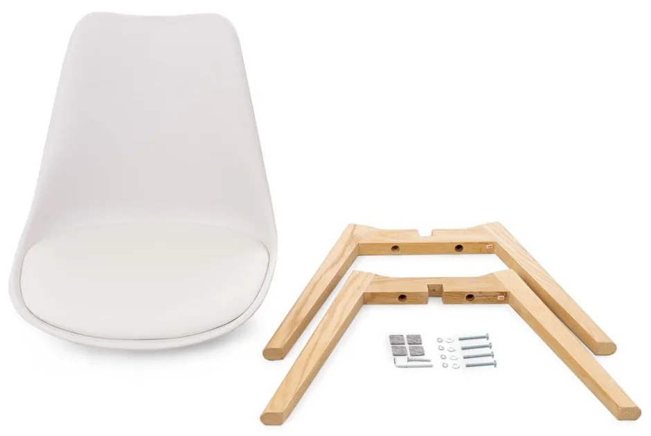 Set 2 scaune cu picioare din lemn de fag Bonami Essentials Retro, alb