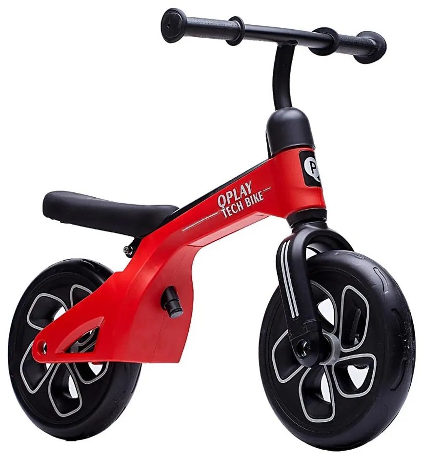 QPlay Tech - Bicicletă de echilibru roșie