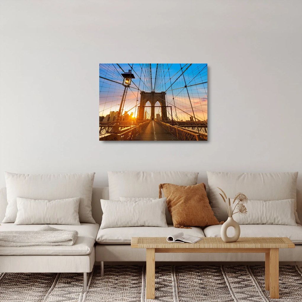 Tablou pe sticlă - Podul Brooklyn, Manhattan, New York (70x50 cm)
