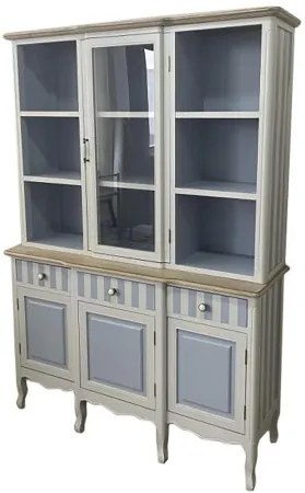 Vitrina, bleu, din lemn de paulownia, Charme