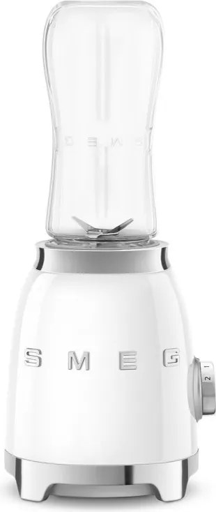 Blender Smeg PBF01WHEU, 300 W, 2 x 600 ml, 20 000–24 000 rpm, Baza antiderapanta, Fara BPA, Otel inoxidabil, Alb