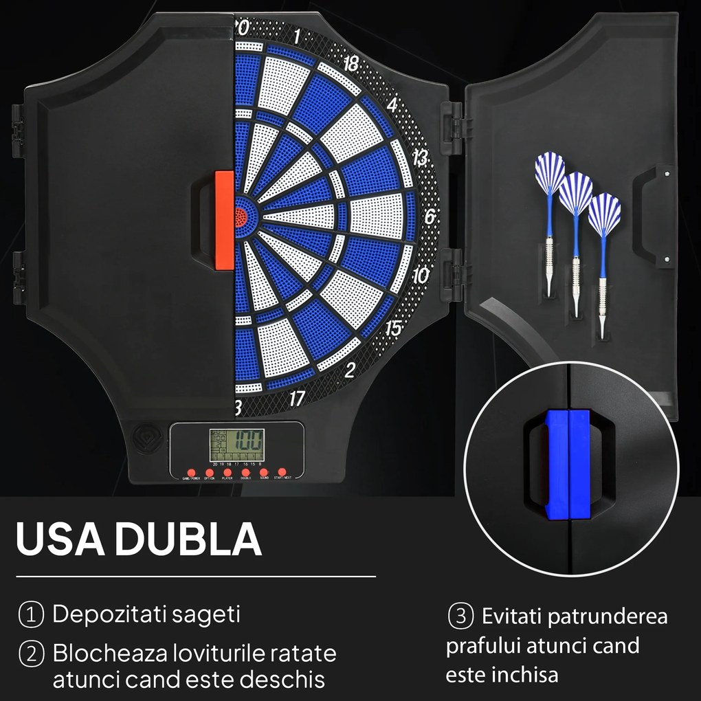 SPORTNOW Electronic Dartboard Set for 8 Players with 31 Games, LCD Scoring Indicator | Aosom Romania