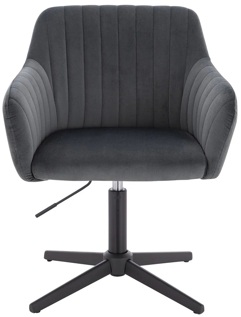 HR190CROSS Scaun Grafit din Catifea cu Bază Neagră
