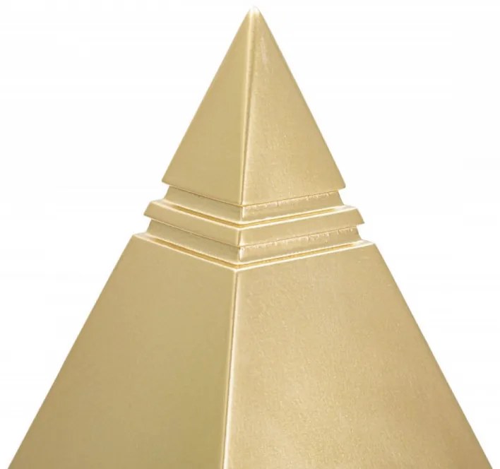 Decoratiune aurie din polirasina, 11,5x11,5x15,5 cm, Piramid Mauro Ferretti